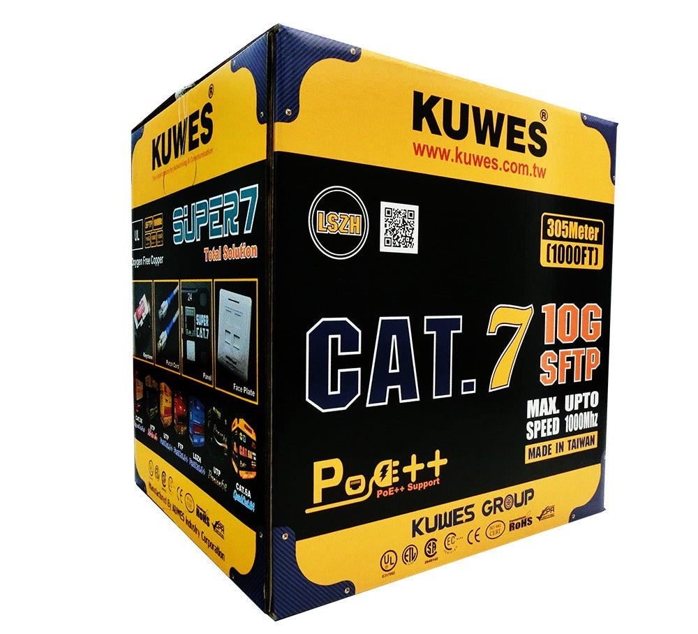 كابل Kuwes CAT-7 SFTP بطول 305 متر