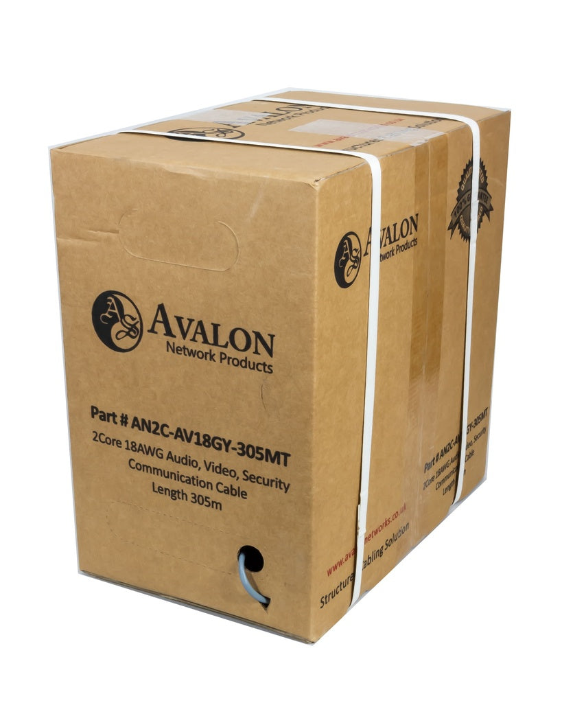 Avalon 2 Core, 18 AWG, BC, UTP, CMR - Security and Sound Cable - AN5300UE-305MT