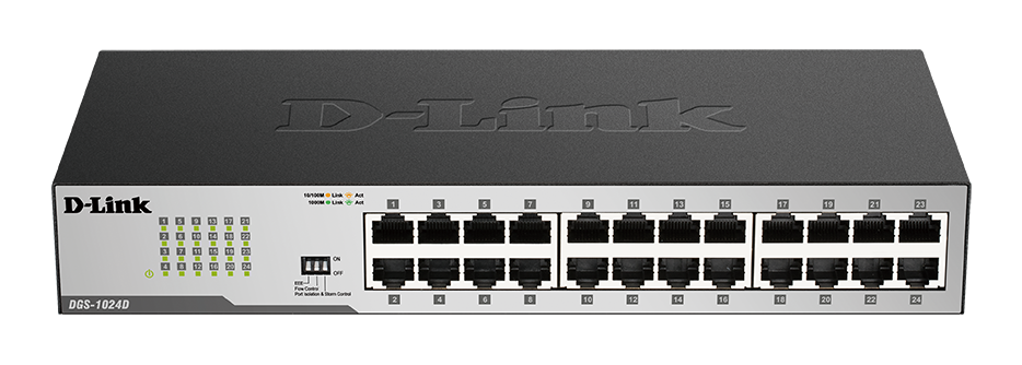 D-Link DGS-1024D محول سطح مكتب غير مُدار بـ 24 منفذًا Gigabit