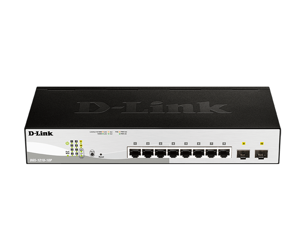 D-Link DGS-1210-10P 10-Port Gigabit Smart Managed PoE Switch