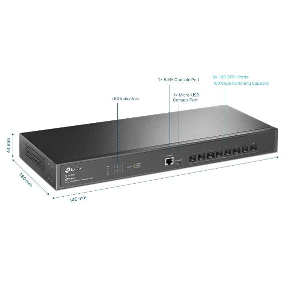 TP-Link TL-SX3008F  8 Port 10G SFP+ Enterprise Level Switch