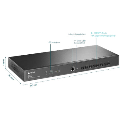 TP-Link TL-SX3008F  8 Port 10G SFP+ Enterprise Level Switch