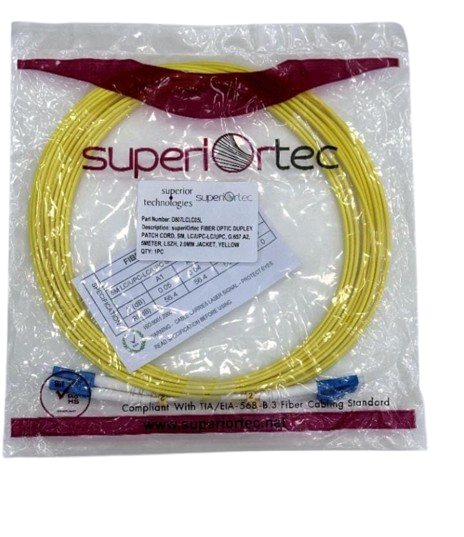 كابل توصيل دوبلكس LC-LC SM من Superiortec بطول 5 أمتار - أصفر